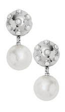 Marc Jacobs Pearl Dot Drop in Metallic Silver