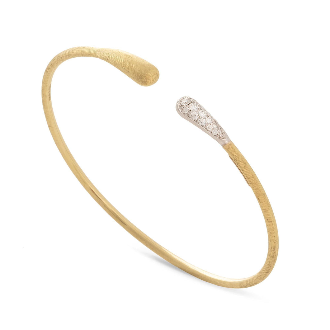 Marco Bicego Lucia Yellow Gold and Diamond Kissing Cuff Bracelet 1/6ctw