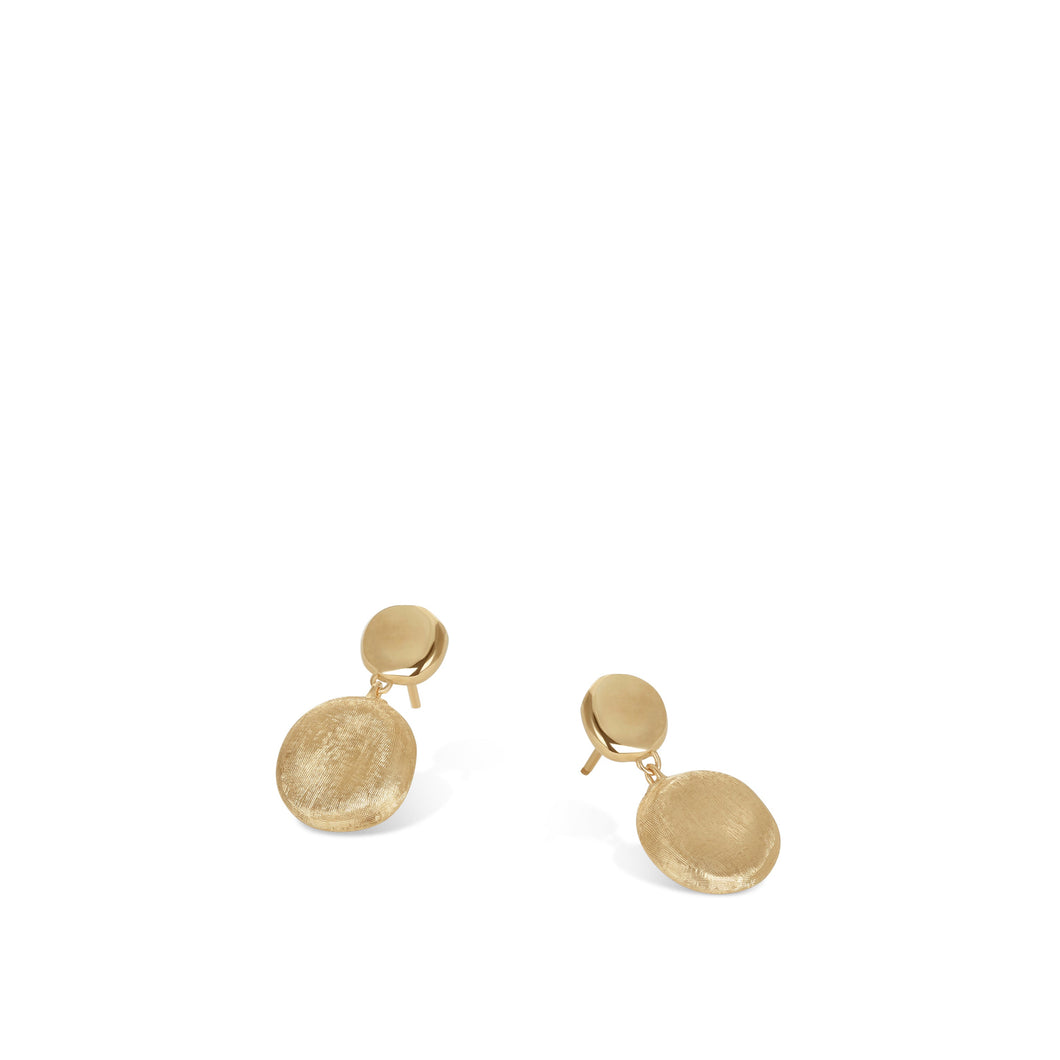 Marco Bicego Yellow Gold Engraved and Polished Double Drop Earrings | Jaipur Collection