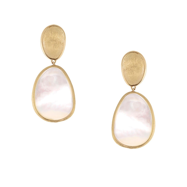 Marco Bicego Yellow Gold Mother-of-Pearl Drop Earrings | Lunaria Collection