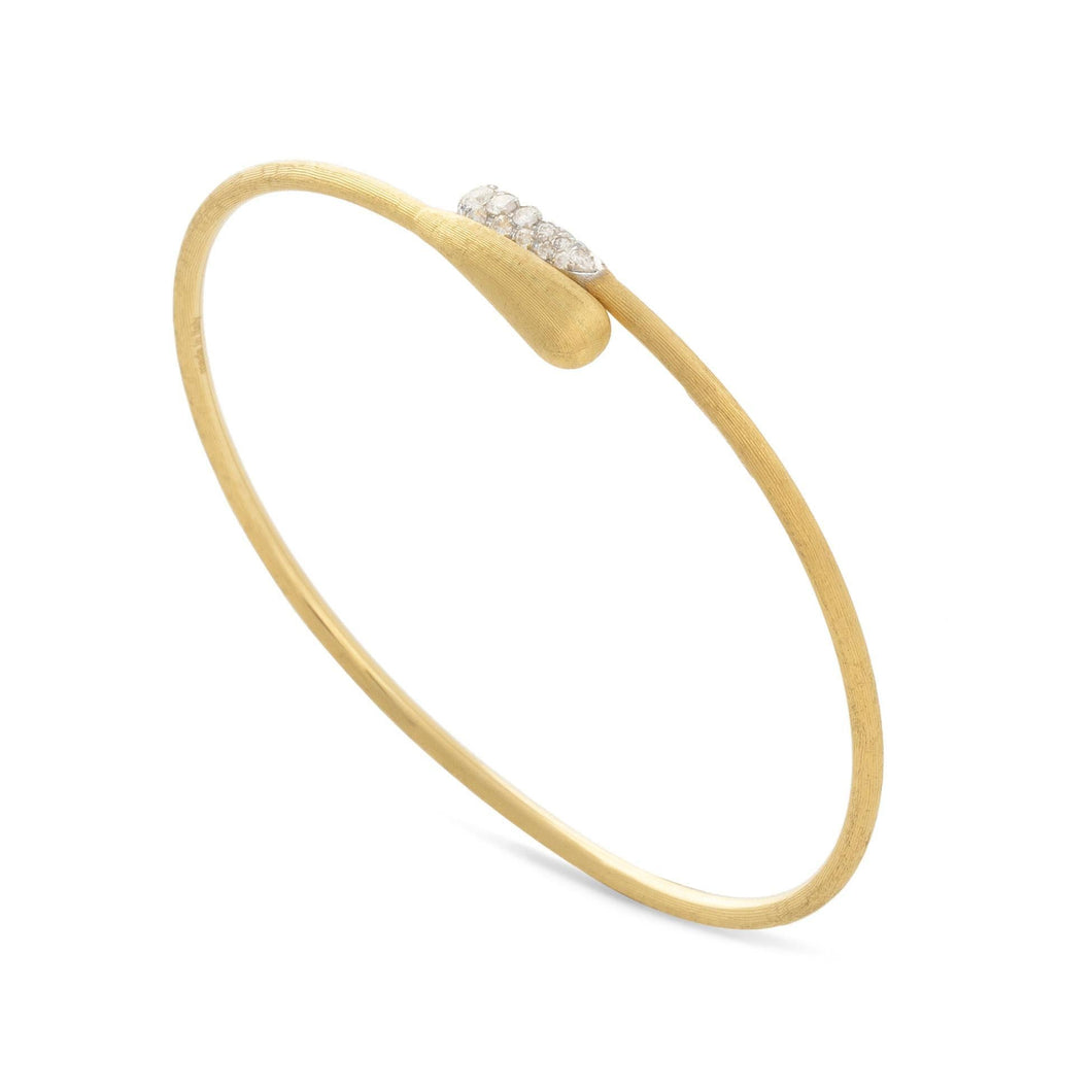Marco Bicego Yellow Gold and 1/6ctw Diamond Hugging Cuff Bracelet | Lucia Collection
