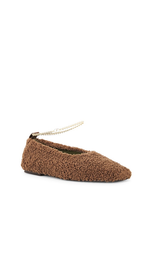 Maria Luca Augusta Teddy Ballet Flat in Chocolate