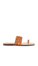 Maria Luca Mennia Capri Sandal in Brown | Cuoio Flat Sandals for Women
