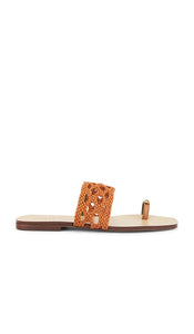 Maria Luca Mennia Capri Sandal in Brown | Cuoio Flat Sandals for Women