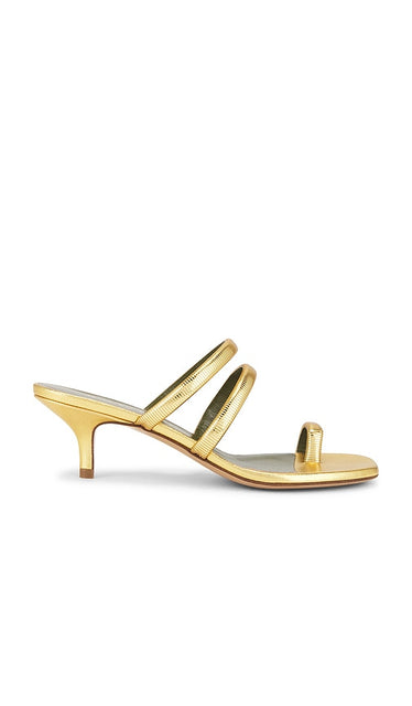 Maria Luca Modia Sandal in Metallic Gold | Gold Heeled Sandals for Women