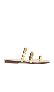 Maria Luca Monica Capri Sandal in Metallic Gold | Gold Flat Sandals for Women