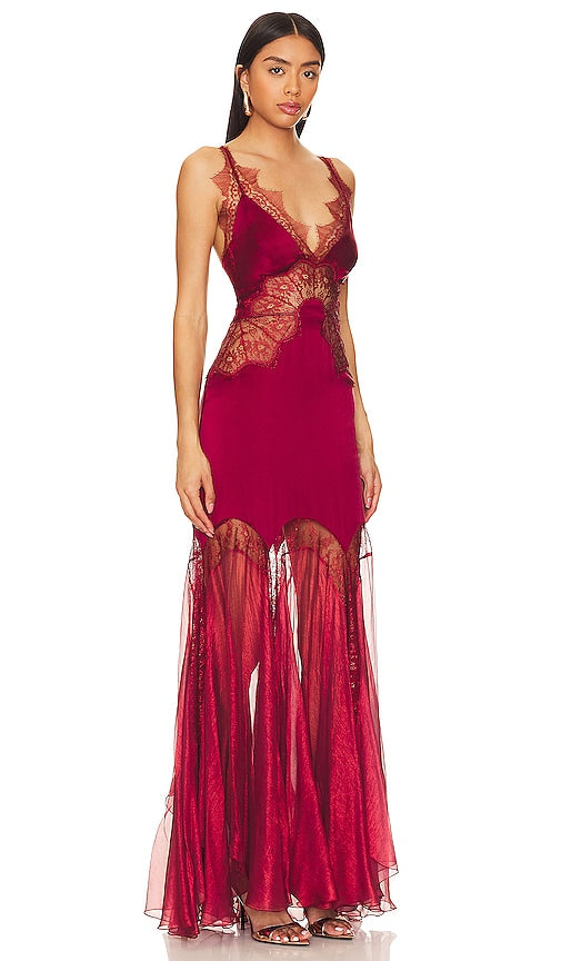 Maria Lucia Hohan Issa Gown in Burgundy