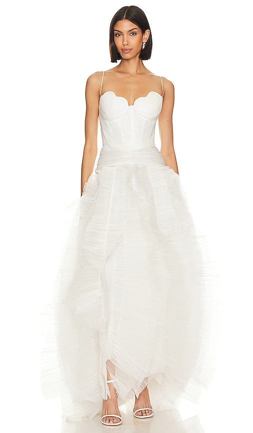 Maria Lucia Hohan Nemira Gown in White - Robe Maria Lucia Hohan Nemira en blanc - Maria Lucia Hohan Nemira 白色礼服 - Maria Lucia Hohan Nemira Kleid in Weiß - Maria Lucia Hohan Nemira 가운 화이트 색상 - Abito Maria Lucia Hohan Nemira in bianco