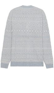 Marine Layer All Over Texture Intarsia Cardigan in Baby Blue