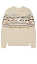 Marine Layer Fair Isle Sweater in Tan - Pull Marine Layer Fair Isle en beige - 黄褐色 Marine Layer Fair Isle 毛衣 - Marine Layer Fair-Isle-Pullover in Hellbraun - Marine Layer 페어 아일 스웨터(탠 색상) - Maglione Fair Isle a strati marini in marrone chiaro