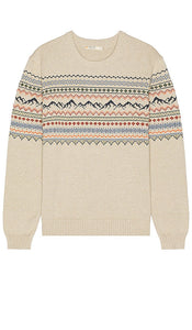 Marine Layer Fair Isle Sweater in Tan - Pull Marine Layer Fair Isle en beige - 黄褐色 Marine Layer Fair Isle 毛衣 - Marine Layer Fair-Isle-Pullover in Hellbraun - Marine Layer 페어 아일 스웨터(탠 색상) - Maglione Fair Isle a strati marini in marrone chiaro