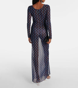 Marine Serre All Over Moon mesh maxi dress