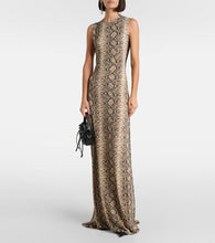 Marine Serre All Over Moon snake-print maxi dress