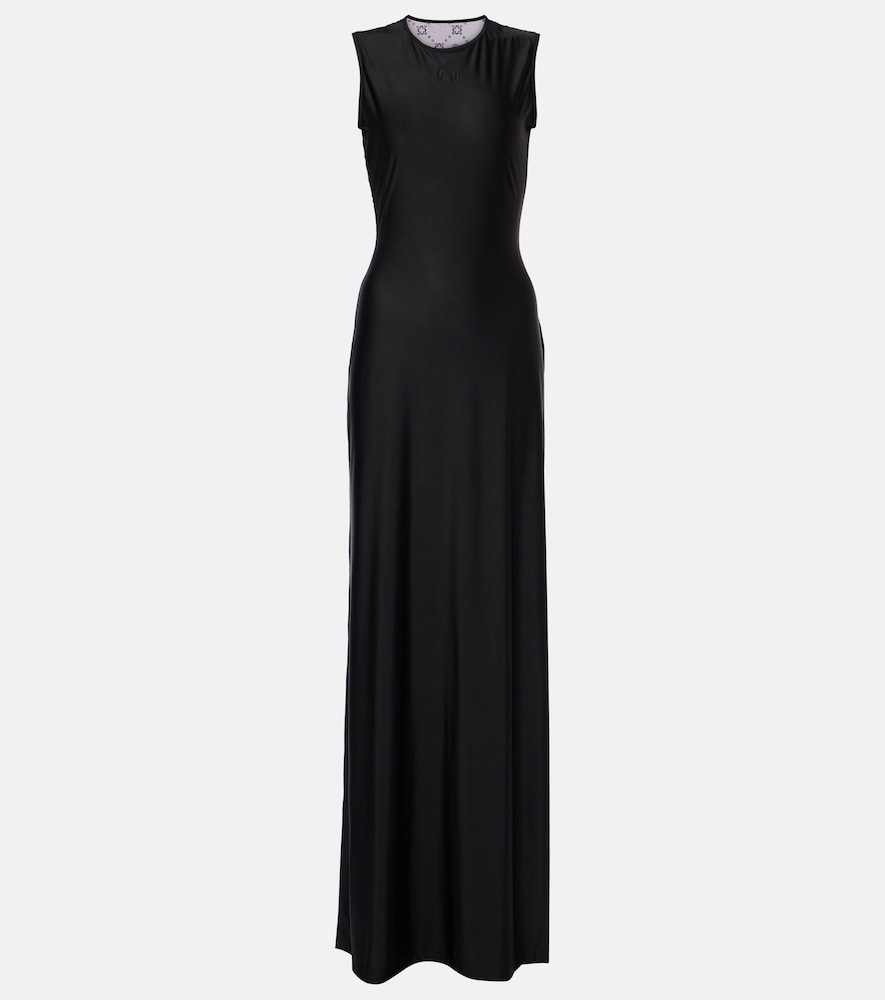 Marine Serre Draped jersey maxi dress. Marine Serre 垂坠平纹针织超长连衣裙
