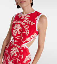 Marine Serre Floral open-back jacquard minidress
