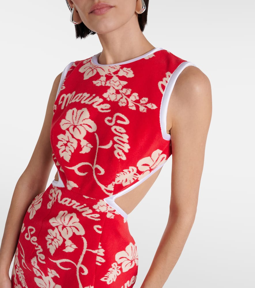 Marine Serre Floral open-back jacquard minidress