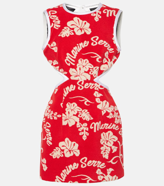 Marine Serre Floral open-back jacquard minidress