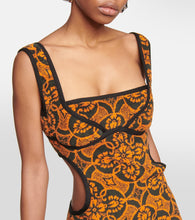 Marine Serre Jacquard cutout cotton minidress