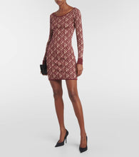 Marine Serre Moon Diamant jacquard wool-blend minidress