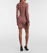 Marine Serre Moon Diamant jacquard wool-blend minidress