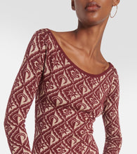 Marine Serre Moon Diamant jacquard wool-blend minidress