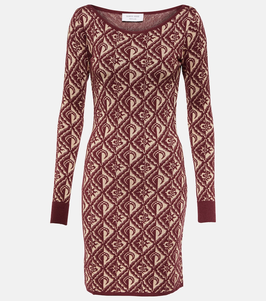 Marine Serre Moon Diamant jacquard wool-blend minidress. Marine Serre Moon Diamant 提花羊毛混纺迷你连衣裙