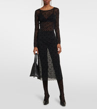 Marine Serre Moonogram mesh midi dress