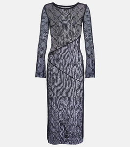 Marine Serre Moonogram mesh midi dress
