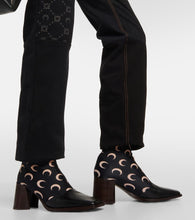Marine Serre Printed leather-trimmed sock boots