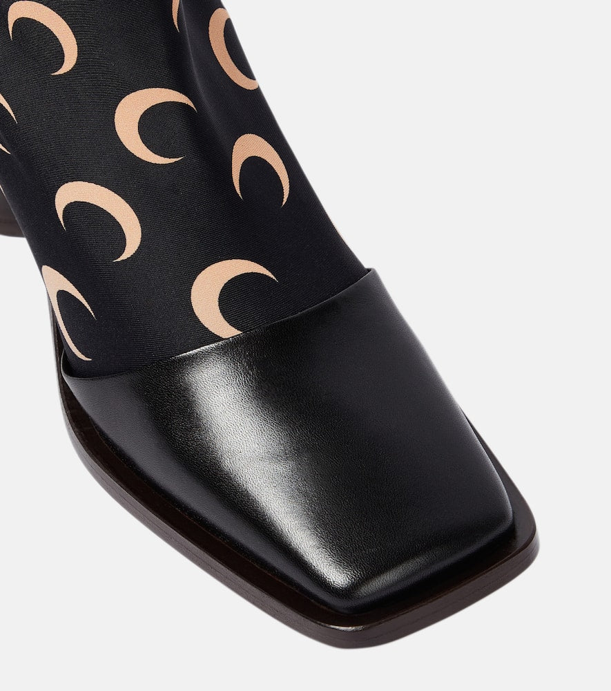 Marine Serre Printed leather-trimmed sock boots