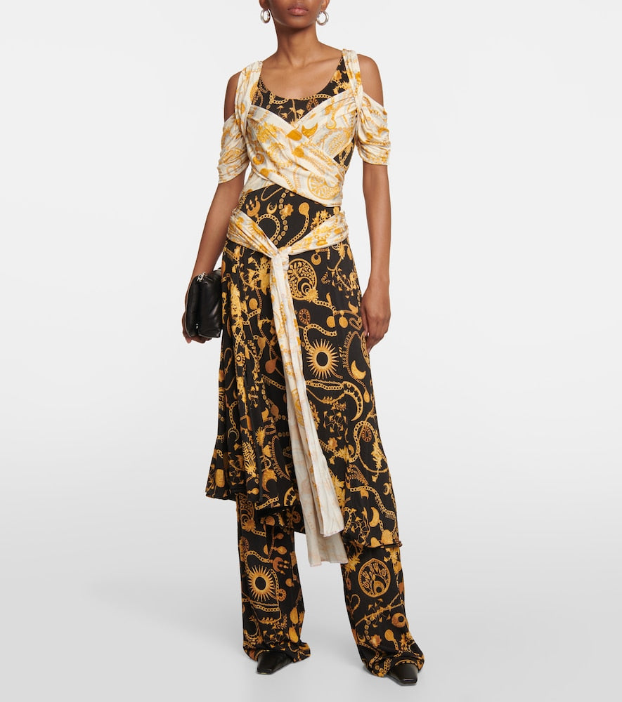 Marine Serre Printed midi dress
