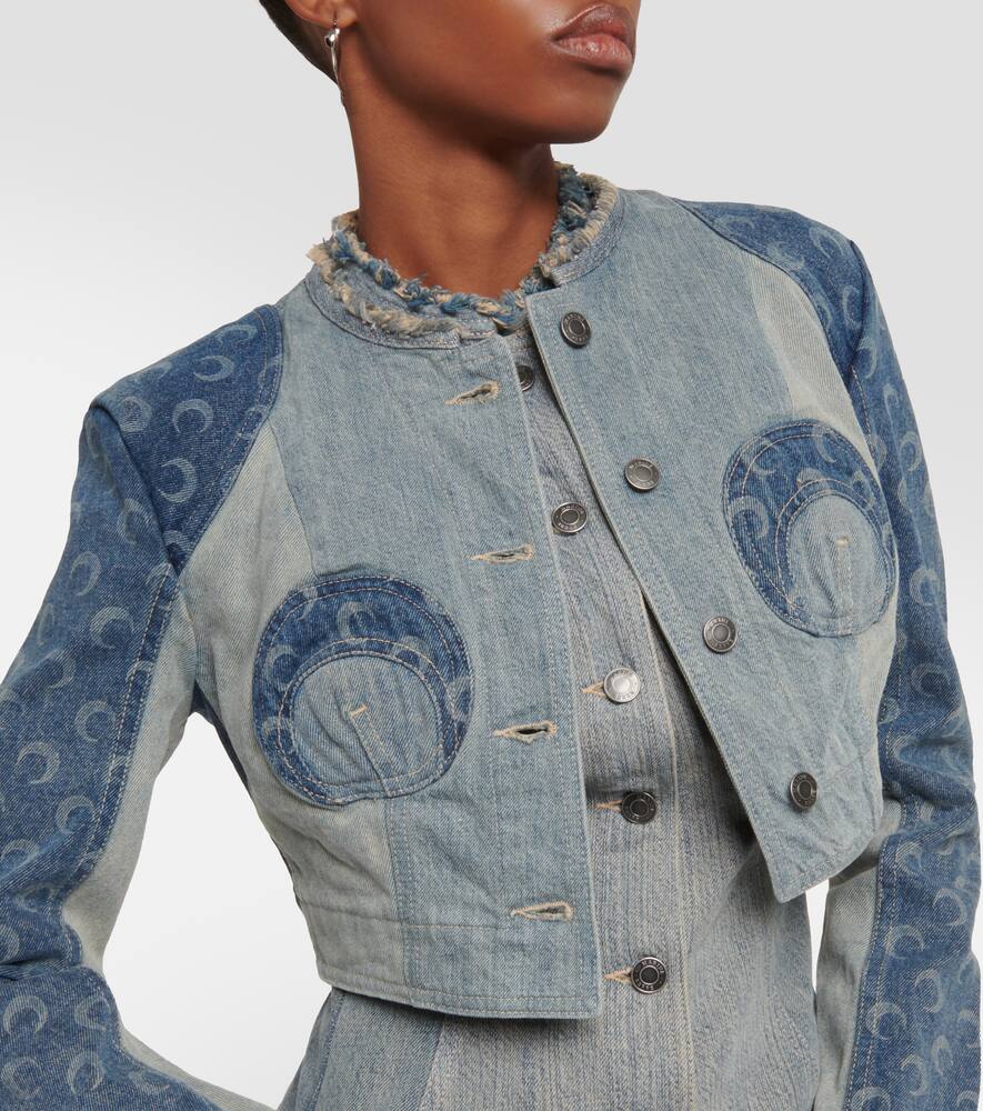 Marine Serre Regenerated Cropped Denim Jacket