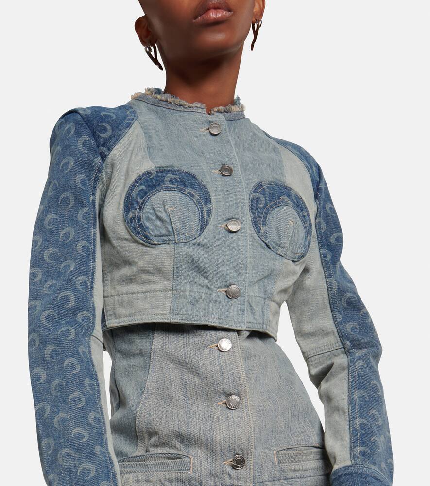 Marine Serre Regenerated Cropped Denim Jacket