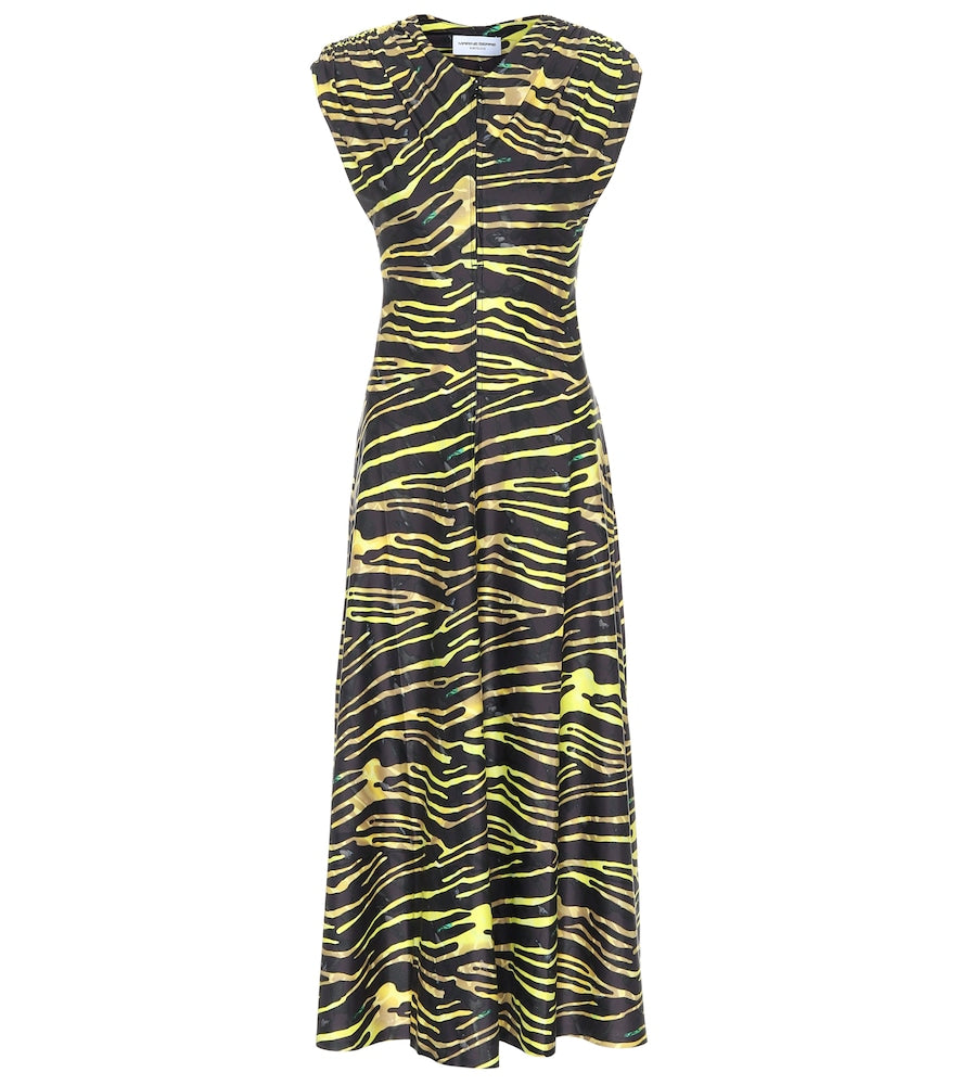 Marine Serre Zebra-print jersey maxi dress. Marine Serre 斑马纹平纹针织超长连衣裙