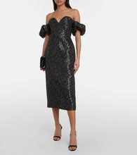 Markarian Adelaide metallic brocade midi dress