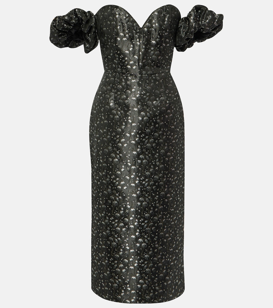 Markarian Adelaide metallic brocade midi dress. Markarian Adelaide 金属锦缎中长连衣裙