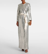 Markarian Allegra sequined wrap coat