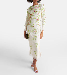 Markarian Avelina embroidered cotton lace midi dress