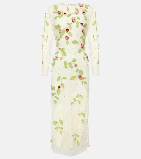 Markarian Avelina embroidered cotton lace midi dress