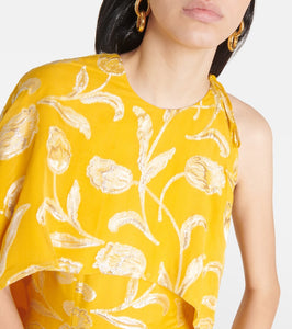 Markarian Caped silk-blend midi dress