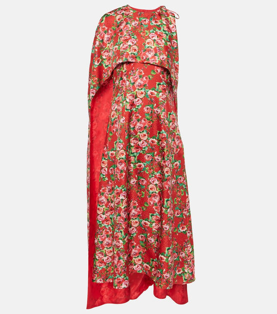 Markarian Caped silk midi dress