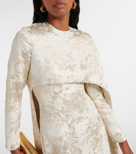 Markarian Felice floral caped jacquard midi dress