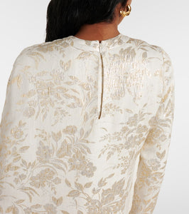 Markarian Felice floral caped jacquard midi dress