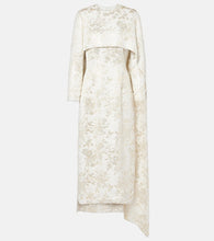 Markarian Felice floral caped jacquard midi dress
