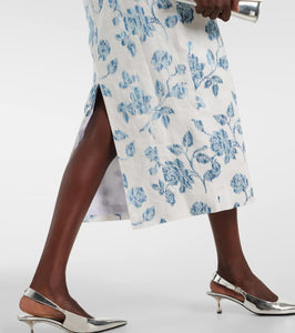 Markarian Floral linen midi dress
