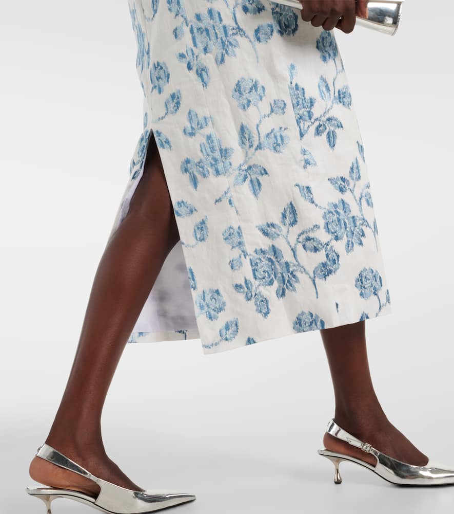 Markarian Floral linen midi dress
