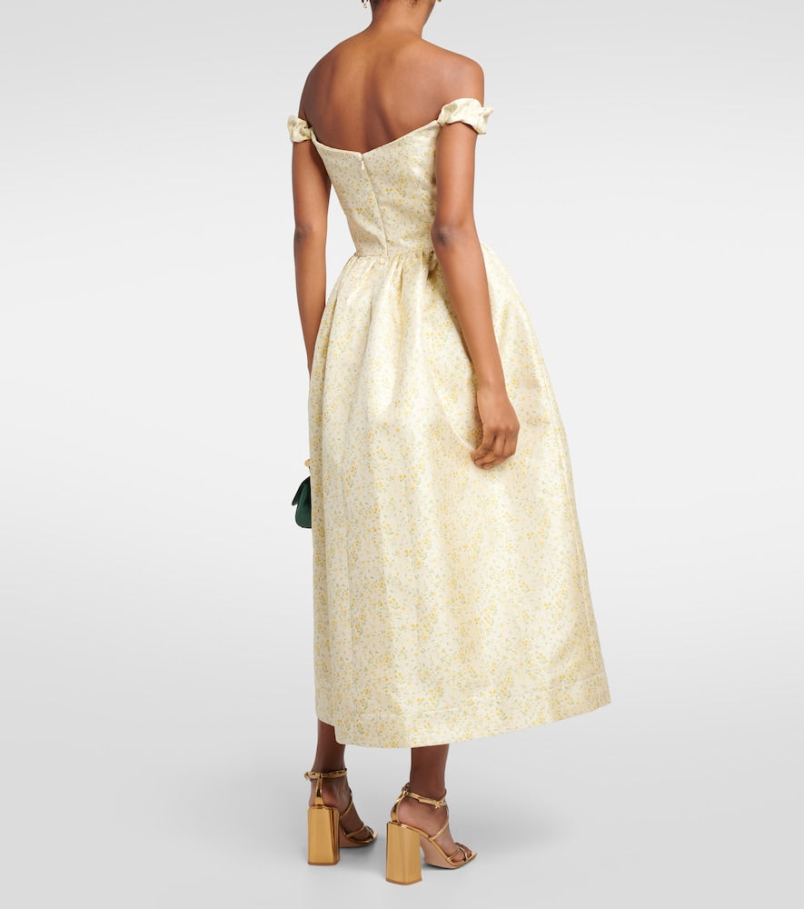 Markarian Off-shoulder embroidered midi dress