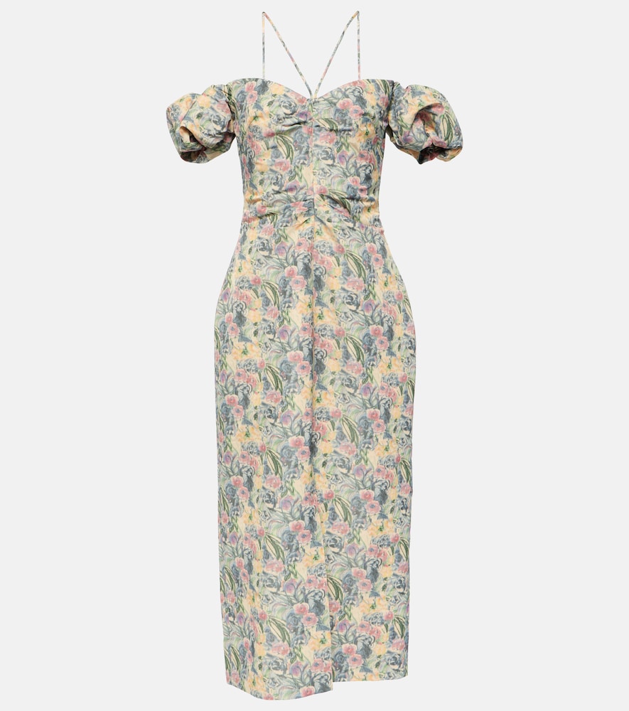 Markarian Ruched off-shoulder midi dress. Markarian 褶皱露肩中长连衣裙