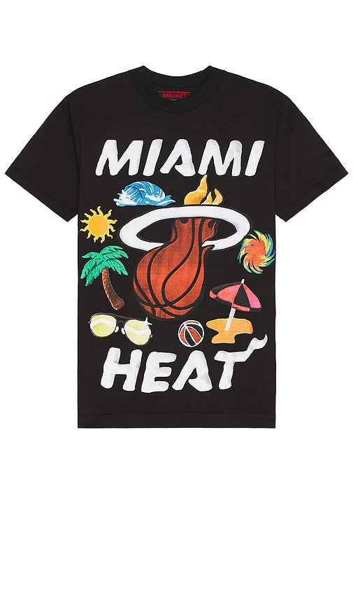 Market Heat T-shirt in Black - T-shirt Market Heat en noir - Market Heat 黑色 T 恤 - Market Heat T-Shirt in Schwarz - Market Heat 티셔츠블랙 색상 - T-shirt Market Heat in nero