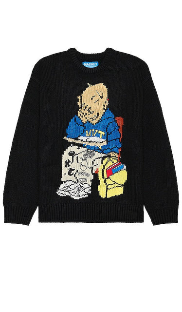 Market Making The Grade Bear Sweater in Black - Market Making The Grade Bear - Pull noir - Market Making 黑色小熊毛衣 - Market Making The Grade Bear Pullover in Schwarz - Market Making The Grade Bear 스웨터 블랙 색상 - Market Making The Grade Bear Sweater in nero